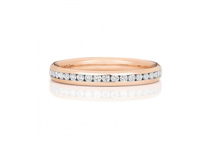 9ct Rose Gold Diamond Half-Eternity Ring